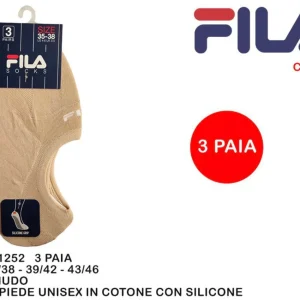 FILA salvapiede unisex in cotone con silicone F1252  3paia nudo