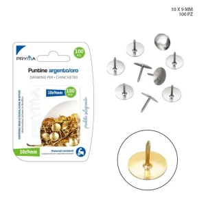 PRYMA puntine argento/oro 1x0.9cm 100pz