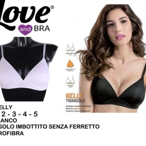 KELLY reggiseno triangolo imbottito senza ferretto in microfibra bianco