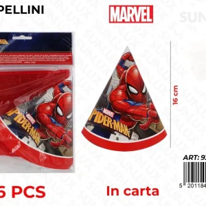 CAPELLINI in carta spiderman 6pz