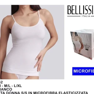 BELLISSIMA CANOTTIERA DONNA SPARA SOTILE BIANCO