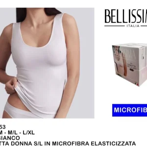 BELLISSIMA CANOTTIERA  DONNA SPARA  LARGA BIANCO