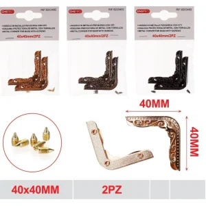 EMI ANGOLO IN METALLO PER BORSA CON VITI 40*40MM 2PZ