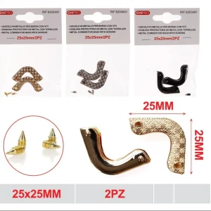 EMI ANGOLO IN METALLO PER BORSA CON VITI 40*40MM 2PZ
