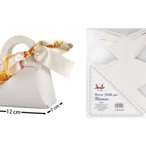 BOMBONIERE mini borsa pelle bianca