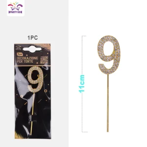 Decorazioni torta oro numero 9