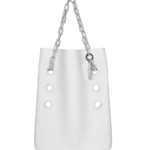 (SOLO SCOCCA BIANCO) Borsa componilibe, versatile e trasformabile in 3 combinazioni diverse a seconda del posizionamento del manico negli occhielli