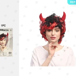 HALLOWEEN parrucca rossa Ricci corti 110g