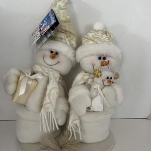 Generico Coppia Pupazzo di neve musicale 40x29x15