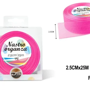 Nastro organza 2.5 cm ROSA CALDO