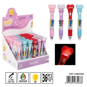 PRYMA penna m/color c/luce 4in1 0.7mm 13cm