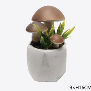 decorativo vasetto funghi 9x16cm