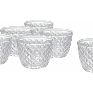 Villa d'Este Home Tivoli - Set 6 Bicchieri "Diamond" 260ml in Vetro