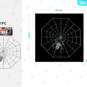 HALLOWEEN ciondolo ragnatela fluorescente di plastica  33x35.5cm