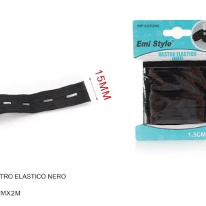 NASTRO elastico nero 15mmx2m