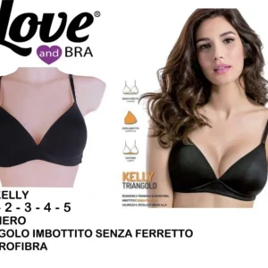 KELLY reggiseno triangolo imbottito senza ferretto in microfibra nero