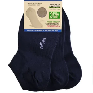 POMPEA calze sneaker unisex in cotone 3paia BLU