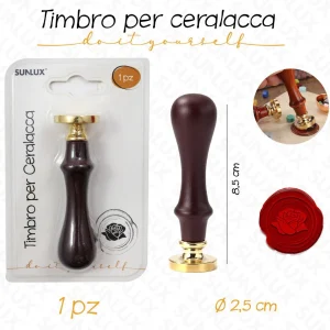 TIMBRO per ceralacca ROSA 2.5x8.5cm