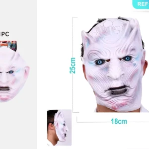 HALLOWEEN maschera bianca in pvc di re drago 25x18cm