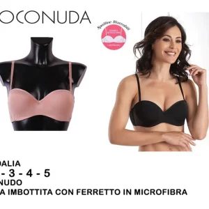 DALIA reggiseno fascia in imbottita con ferretto in microfibra nudo