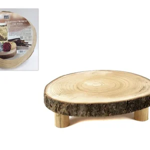 alzatina tre piedi legno 25x3cm