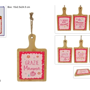 TAGLIERE LEGNO E CERAMICA 24X14 FESTA DELLA MAMMA