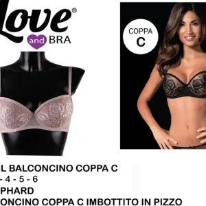 BACONCINO reggiseno coppa C imbottito in pizzo naturale