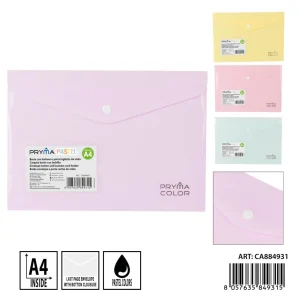 PRYMA busta bottone porta biglietto visita A4 pastel