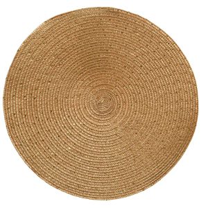 Kaemingk Tovaglietta rotonda 38 cm plastica 1 pezzo – tovagliette lavabili – Tovaglietta riutilizzabile – Sottomano tavolo da pranzo – Placemat – oro