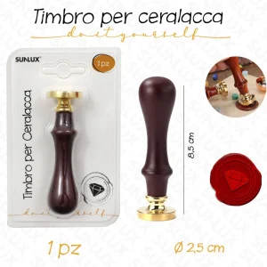 TIMBRO per ceralacca DIAMANTE 2.5x8.5cm