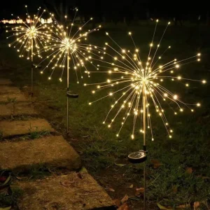 Lampada solare da giardino luce calda  2pz