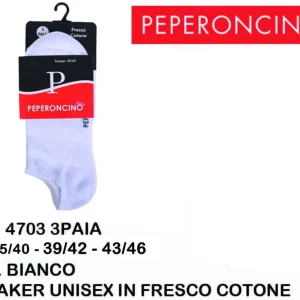 PEPERONCINO sneaker unisex in fresco cotone 4703 3paia bianco