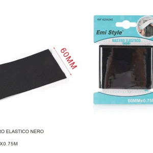 NASTRO elastico nero 60mmx0,75m
