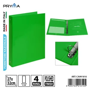 PRYMA raccoglitore 4anelli 27x32cm c verde