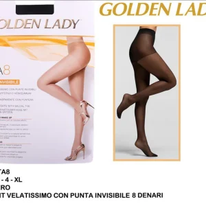 GOLDEN LADY collant vita 8denari nero