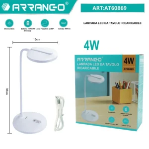 ARRANGO lampada led da tavolo ricaricabile ART:AT60869