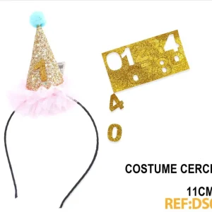 Cerchietto oro - rosa con numeri adesivi