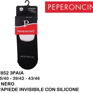 PEPERONCINO salvapiede invisibile con cotone 852 3paia nero