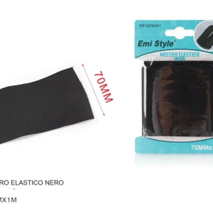NASTRO elastico nero 70mmx1m