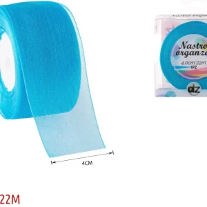 Nastro organza 4 cm CIANO