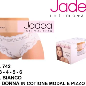 JADEA slip cotone bordo in pizzo bianco art.742