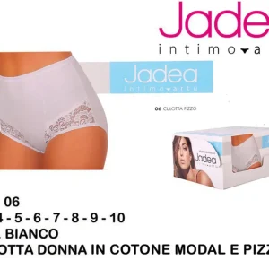 JADEA  culotte cotone bordo in pizzo bianco art.06