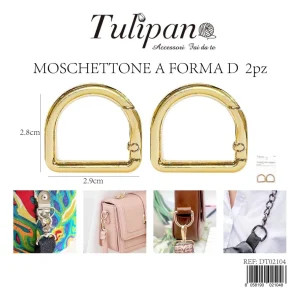 MOSCHETTO a forma  oro 2.9x2.8cm  2pz