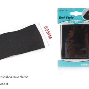 NASTRO elastico nero 80mmx1m