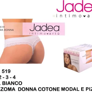JADEA perizoma cotone bordo in pizzo bianco art.519