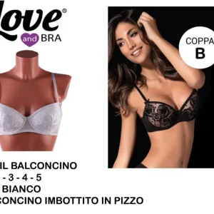 BALCONCINO reggiseno imbottito in pizzo bianco