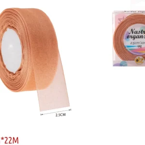 Nastro organza 2.5 cm MARRONCINO