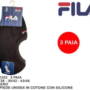 FILA salvapiede unisex in cotone con silicone F1252 3paia nero