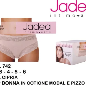 JADEA slip cotone bordo in pizzo cipria art.742