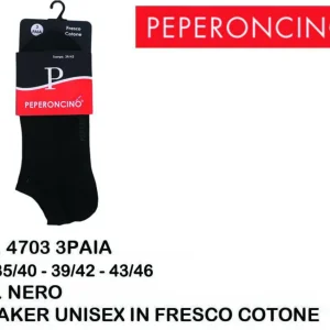 PEPERONCINO sneaker unisex in fresco cotone 4703 3paia nero